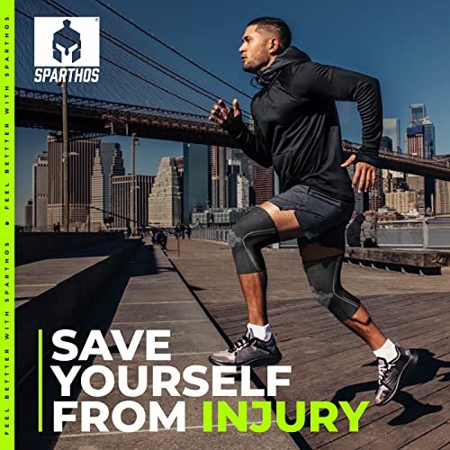 Sparthos Knee Brace for Men, Knee Compression Sleeve for Women - Black-M - color: Midnight Black