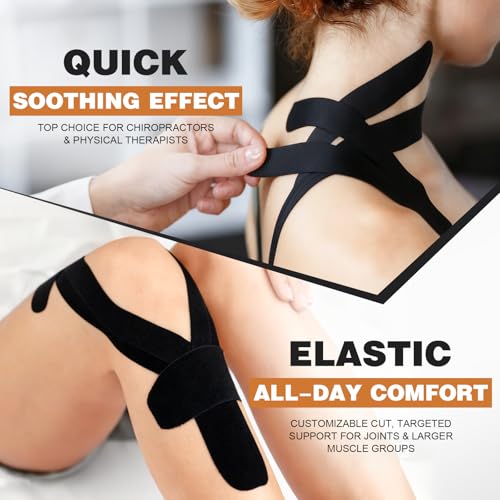 (2in X 131ft) TEAWO Kinesiology Tape Bulk Roll, Waterproof Hypoallergenic Latex-Free Sports Tape, Muscle & Joint Support for Athletes, Free Cut with Bonus Specialized Scissors (Beige) - color: Beige, size: 2in X 131ft