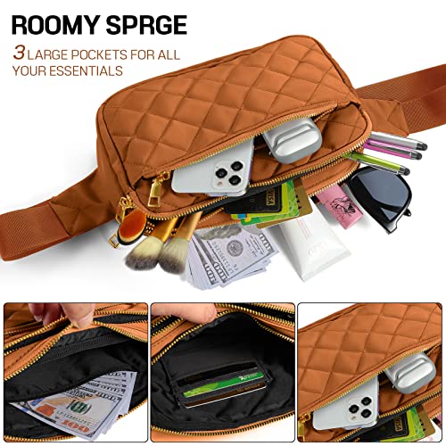 CXWMZY Fashion Fanny Packs for Women & Men, Girls Boys Teens Waist Bag Hip Bum Bag Cute Fanny Pack Casual Bum Bag with Multi-Pockets Adjustable Belts for Disney Traveling Cycling Running (Brown) - color: Brown