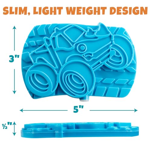 Kids Hard Ice Packs 3 Pack, Slim Reusable Freezer Packs for Lunch Boxes - color: Monster Truck Blue