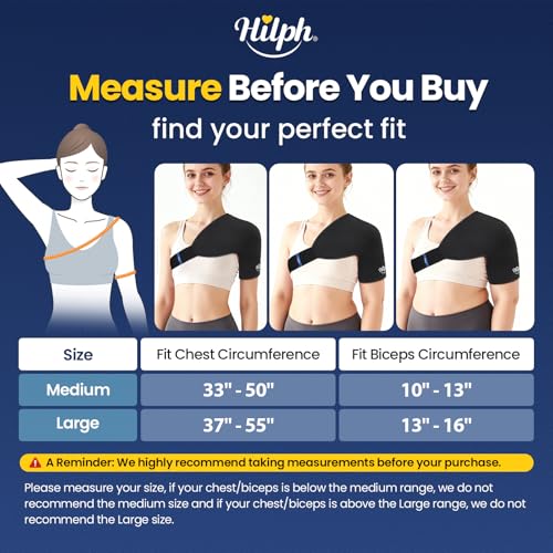 Hilph 3D Shoulder Ice Pack, Rotator Cuff Cold Therapy Wrap with Dual-Gel, M - size: Medium