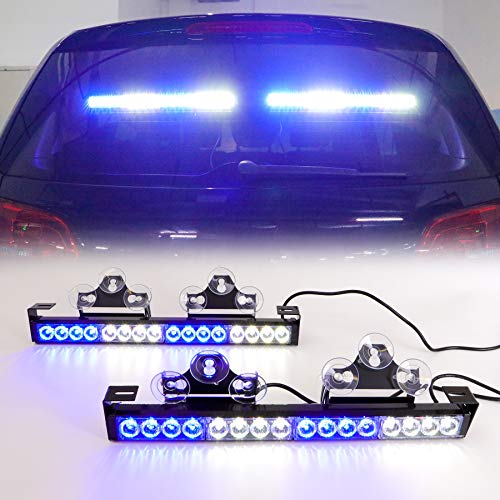 2 in 1 Emergency Strobe Traffic Advisor Light Bar 21 Flash Patterns - color: Blue/White