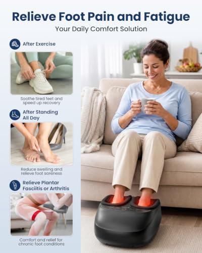 FSA Eligible Shiatsu Foot Massager with Heat,2026 Upgrade Pause Function