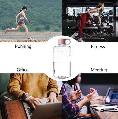 Portable Flat Water Bottle, 16.9 oz, Pink - color: Pink, size: 16.9 Ounces