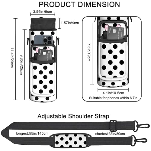Water Bottle Holder with Strap, 18-32oz Water Bottle Carrier Sling Bag - color: Bow