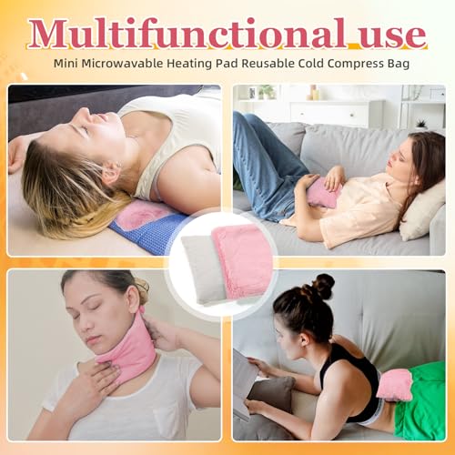 Cozypower Mini Heating Pad Microwavable Hot Cold Pack Reusable,Pink - color: Pink