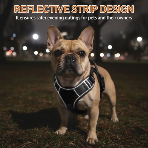 Heavy Duty Tactical Dog Harness, No Pull Dog Vest Harness with Handle & Front Clip, Reflective Soft Padded, Hook and Loop Panel, Dog Vest for Walking, Service Training, Black, Large - color: Black, size: Large
