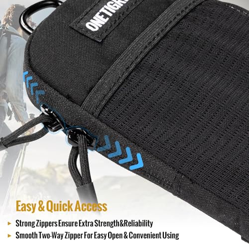 ONETIGRIS Backpack Strap Pouch, MOLLE Phone Holster for Backpack & Belt - color: Pure Black