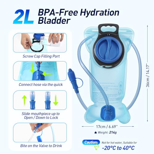 AGPTEK Hydration Running Vest with 2L Water Bladder for Men Women, Lightweight & Adjustable Running Vest for Runner Walking Hiking Marathon Cycling Jogging Trail Race - size: Large