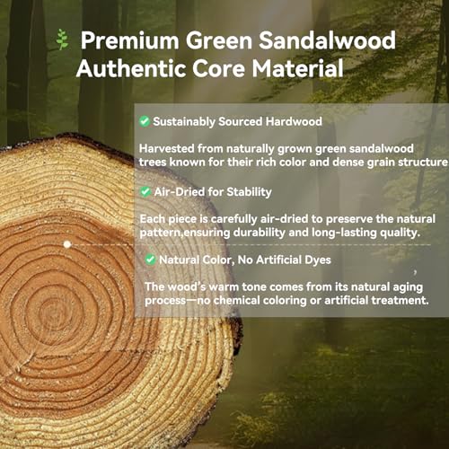 Natural Green Sandalwood Multi-Point Gua Sha Tool – Handheld Wooden Face, Scalp & Body Massage Tool, Trigger Point & Relaxation Accessory for Neck, Back & Legs, Gift-Ready Self-Care Tool - color: Sandalwood Quiet