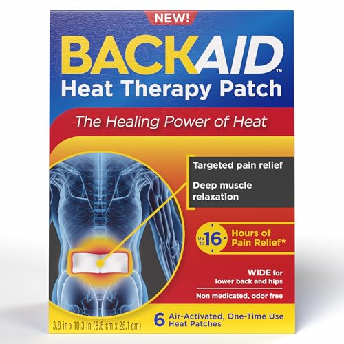 Backaid Heat Therapy Patch, Air-Activated Therapeutic Heat, Wide, 6 Count - size: 6 Count (Pack of 1)