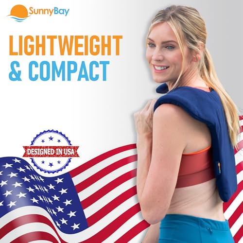 SunnyBay Weighted Microwavable Heating Pad, Shoulder and Upper Back, Cotton - size: Cotton - Large Navy Blue
