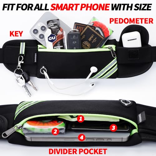USHAKE Running Belt Fanny Pack for Women & Men, Phone Holder Waist Bag - color: Blue