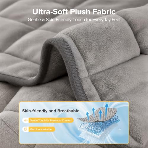 Weighted Heating Pad for Back & Period Cramps, 7lbs Heated Blanket 25"x30"