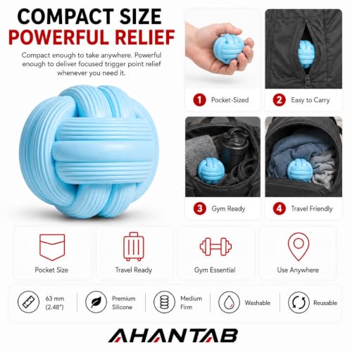 Trigger Point Massage Ball, 63mm Silicone Deep Tissue Massage Ball