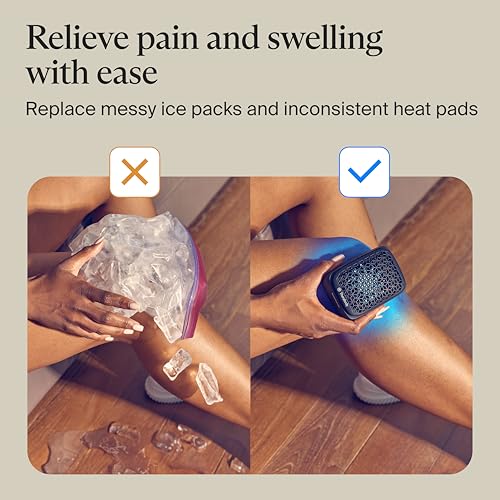 Therabody RecoveryTherm Cube - Instant Heat, Cold and Contrast Therapy for Pain Relief, Aches and Pains, and Muscle Recovery - Portable Hands Free Cryotherapy Machine with Cold Compress & Heating Pad