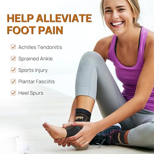 JIUFENTIAN Ultra-Breathable Copper Ankle Braces for Men and Women, Large - color: Black, size: Large