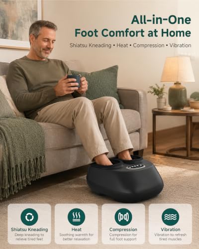 Snailax Foot Massager with Heat for Plantar Fasciitis Relief - color: Black