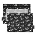Dinosaur Skull Pencil Pouches for 3 Ring Binder 2 Pack - color: Dinosaur Skull
