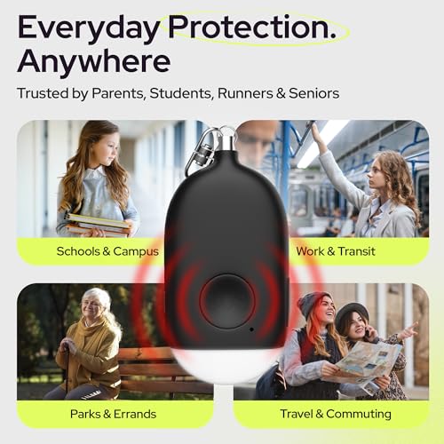 Weten Rechargeable Personal Alarm Keychain - 130dB Siren & LED Light - 2 Pack Personal Safety Alert for Women to Carry - Panic Button Alarm for Security - Rape Whistle for Self Defense (Black&Blue) - color: I - Black&Blue