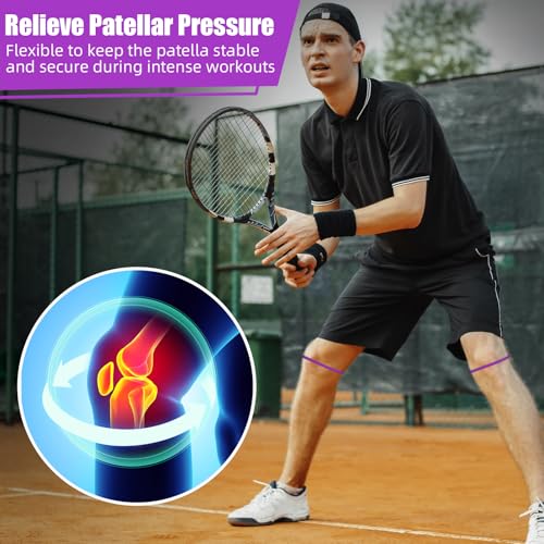 Foilswirl Patella Knee Band Basketball Knee Strap,2,Purple,M - color: Purple, size: M