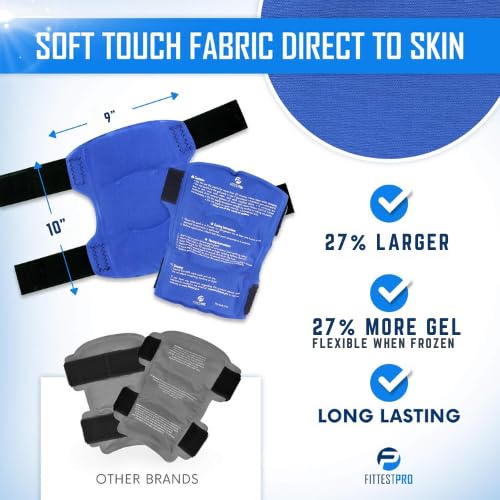Shin Splint Ice Packs (XL Set of 2) Reusable Hot and Cold Therapy Wrap | Leg or Calf Pain Relief | Advanced Soft Gel Technology | Freezable and Microwavable | Running Injuries & Recovery - style: Shin XL