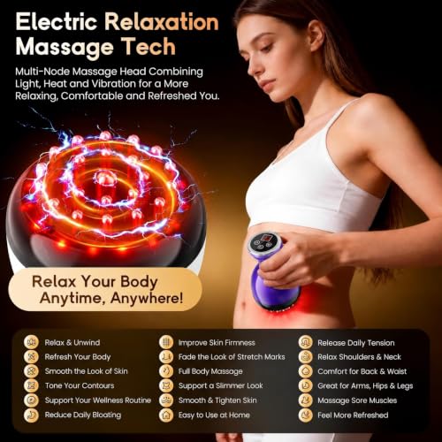 Lymphatic Drainage Massager 4-in-1 Anti-Cellulite Massage Tools - color: Iris Purple