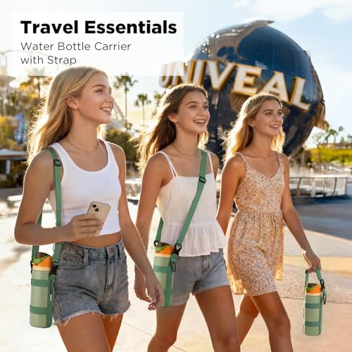 EasyAcc Water Bottle Holder Strap Sling, for Owala FreeSip 24 32 40 oz, Hydro Flask, Cirkul, Yeti, Stanley Flip, Universal Water Bottles, with Carabiner, for Walking Curise Travel (Bottle Excluded) - color: Camo Cool