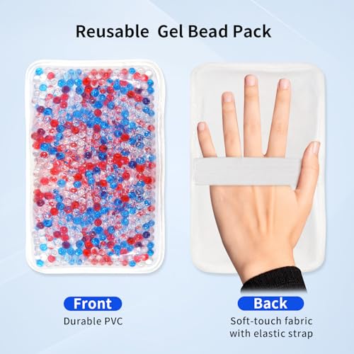 Gel Ice Pack for Injuries Ice Bag with Strap-1 Pack Reusable Hot Cold Pack - color: White-1 Pack