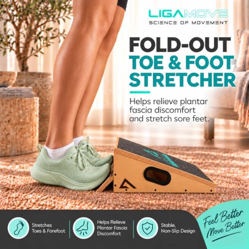 Slant Board for Calf Stretching with Foot Roller & Fascia Release Tools