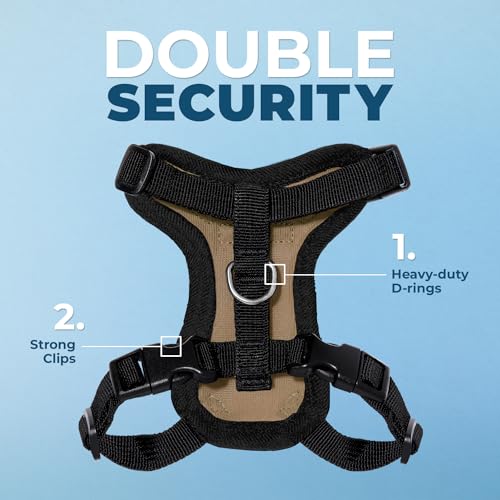 Voyager Escape-Proof Step-in Harness & Leash - Army/Black Trim, S - color: Army/Black Trim, size: S (Chest: 15 - 18")
