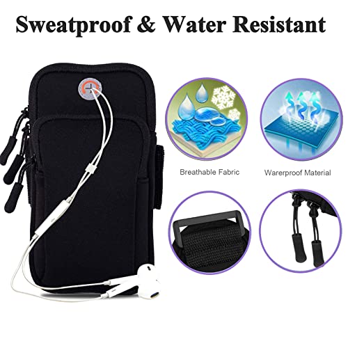 Phone Holder for Running Armband iPhone 17 16 16e 15 14 13 12 11 Pro Max XS XR Plus Mini Galaxy Ultra S26 S25 S24 S23 S22 S21 Note 20 10 Pouch Bag, Arm Band Sleeve Fit Sport Gym Hiking Black - color: 1-Black