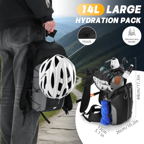 Hydration Backpack - Lightweight Water Backpack with 2L Water Bladder, Small Hiking Backpack for Running Cycling Camping Rave for Men Women - color: Gray1