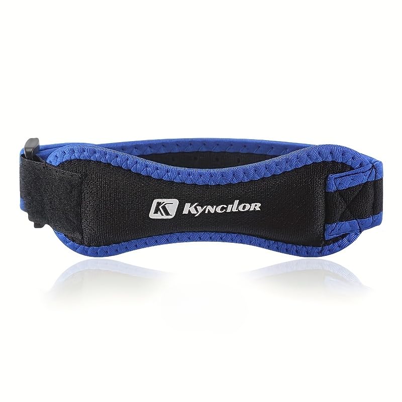 Patella Knee Brace Strap Lightweight Breathable Compression Support Adjustable for Running Basketball Yoga Jump Rope - color: blue