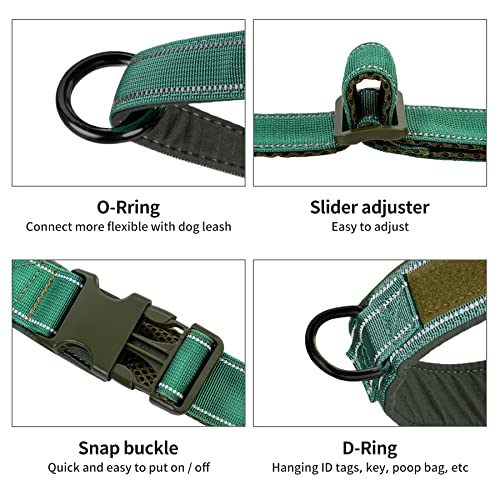 Annchwool No Pull Dog Harness with Padded Handle+5 Ft Leash(Green-Set,S) - color: Reflective-Green Set, size: S