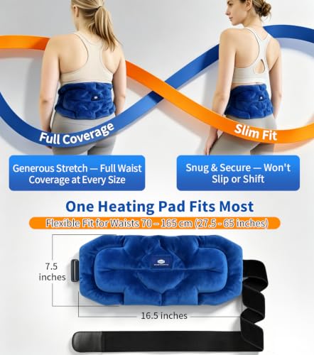 UNCN Microwave Moist Heating Pad for Back Pain Relief, Sciatica Recovery, Portable Neck & Shoulder Heating Pad, Microwavable Hot Therapy for Lumbar Cramps, Waist Warm Compress Heat Pack for Men Women