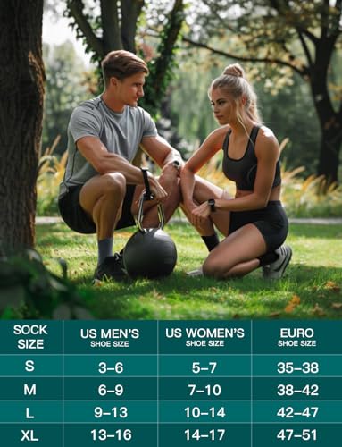 Juclise Men's Compression Running Crew Socks, 3 Pairs - color: Charcoal, size: Small