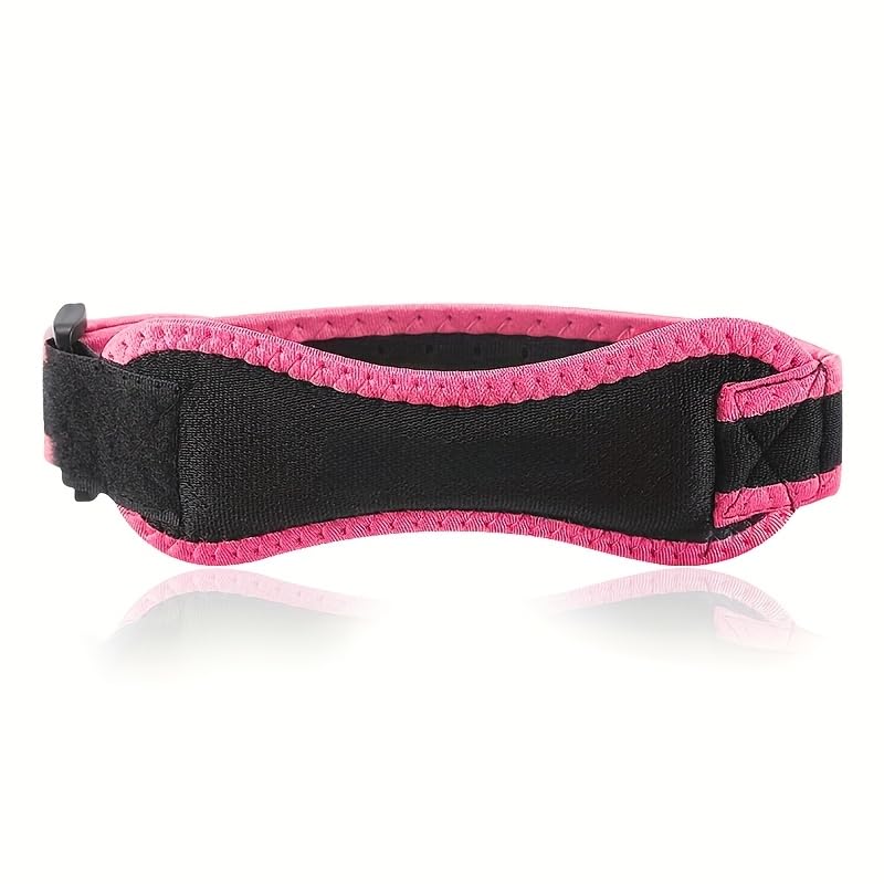 Patella Knee Brace Strap Lightweight Breathable Compression Support Adjustable for Running Basketball Yoga Jump Rope - color: pink