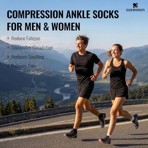 6 Pairs Copper Ankle Compression Socks for Men and Women - color: White*6, size: Small-Medium