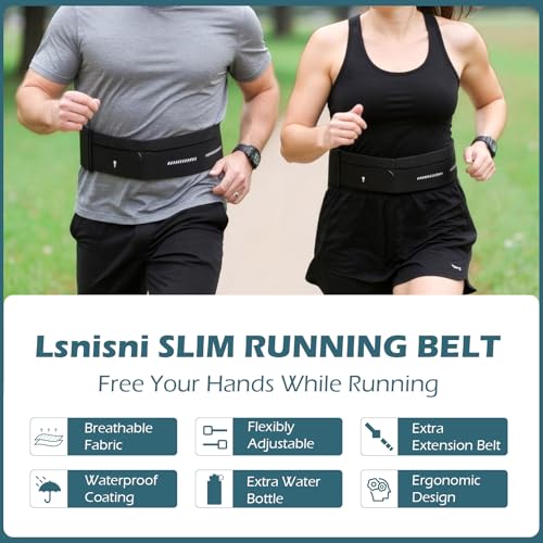 Slim Running Belt for Men and Women, Running Waist Pack - color: Black-medium
