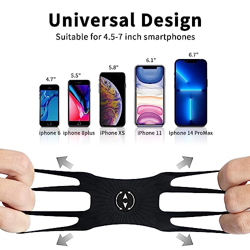 3in1 Running Sports Armband+Wristband+Bicycle Phone Holder,360° Rotation & Detachable Compatible with 4.5-7" Cellphone for iPhone 17/16/15/Pro/ProMax/14/13/mini/Pro Max/XS/XR - color: Black