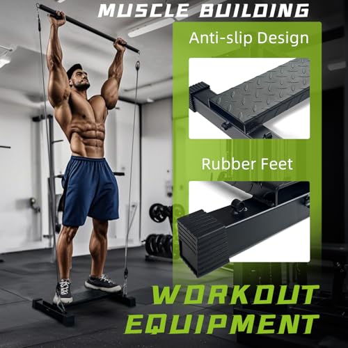 BLUSLM Steel Calf Raise Bar, Standing Machine for Stretching, Squat, Foot Stretch, Anti-Slip Solid Block - color: Black 05