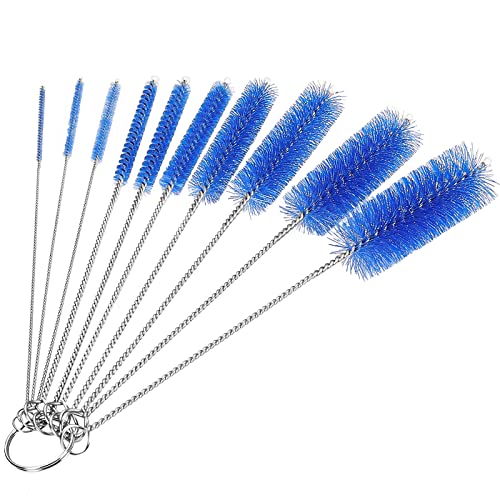 CiaraQ Bottle Cleaning Brushes, 8 Inch Nylon Tube Brush Set - color: Navy Blue, size: 8.0 Inch (10pcs)