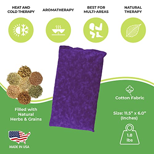 Nature Creation Microwaveable Herbal Heating Pad - Microwave Heating Pad for Neck and Shoulders, Cold & Hot Pack, Heat Pack Warming Pad, Microwavable Heating Pads - Pack of 1 (Purple Marble) - style: Purple Marble