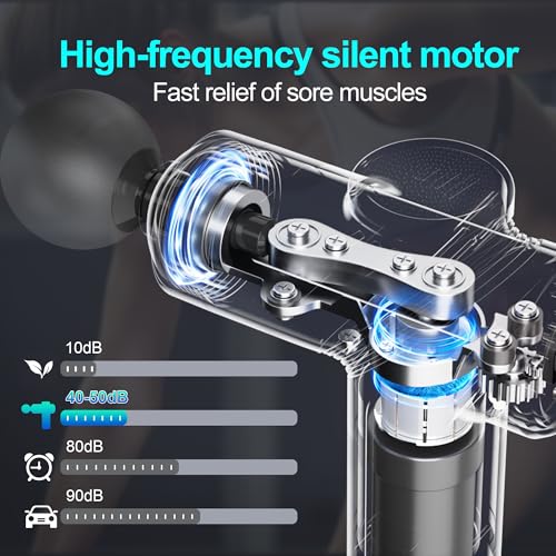 LEERCON Massage Gun Deep Tissue Mini Muscle Massager for Pain Relief, Grey - color: C1-gray
