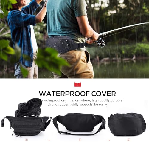 CXWMZY Fanny Packs For Women & Men Waist Pack Hip Bum Bag with Multi-Pockets Large Capacity Waterproof Casual Bum Bag for Disney Traveling Casual Cycling Running Hiking - color: Extender Belt Black