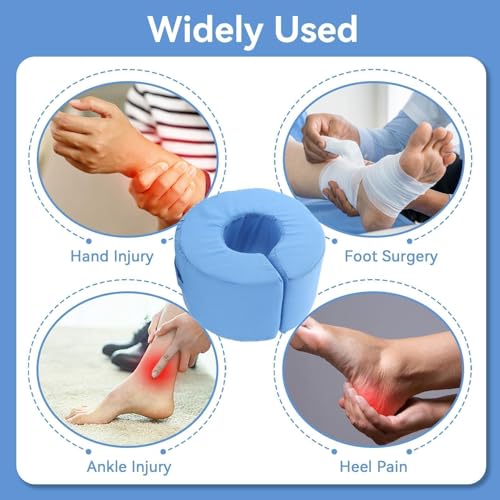 2 PCS Foot Elevation Pillows, Blue Hand Ankle Foam Cushion Leg Hand Lifting Pillow Stabilizer with Ankle Heel Elevator Wedges Foot Support Pillow