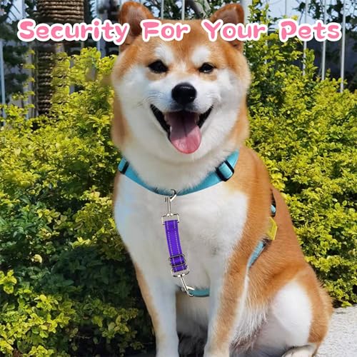 YUEPET Dog Safety Collar Clips 2 Pack Adjustable Prong Collar Backup Clips - color: Pink+Purple