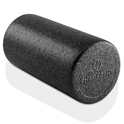 Philosophy Gym 12" High-Density Foam Roller for Exercise, Massage, Muscle Recovery - Round, Black - color: Black