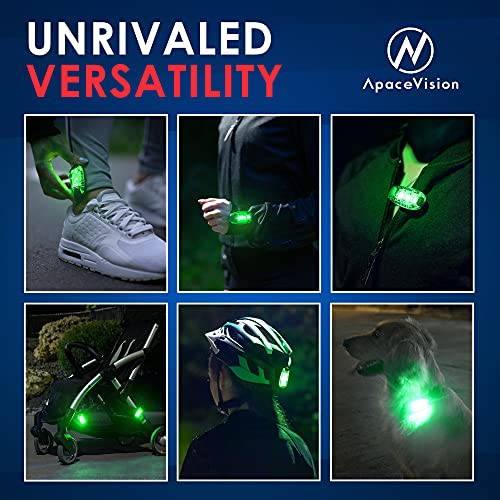 LED Safety Light (2 Pack) with Bonus Items – Clip On Strobe/Running Lights for Runners, Dogs, Bikes, Walking and More - color: Green